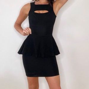 French Connection Black peplum bodycon Dress